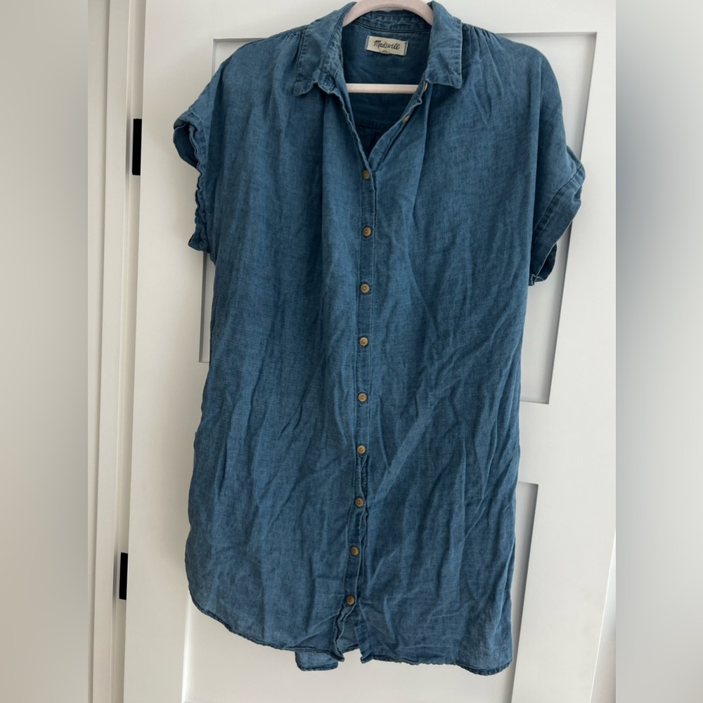 Madewell denim courier shirt dress